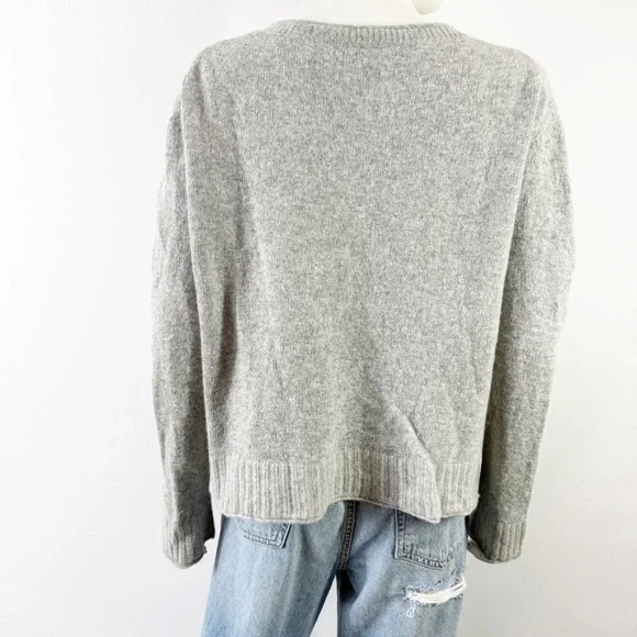 Jenni Kayne Gray Sweater Size M Long Sleeve Wool Cashmere Knit Casual Preppy - Picture 6 of 9